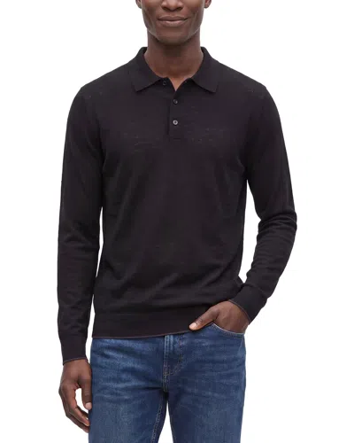 Raffi Jersey Polo Sweater In Black