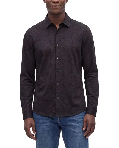 Raffi Print Button Front Shirt In Gray