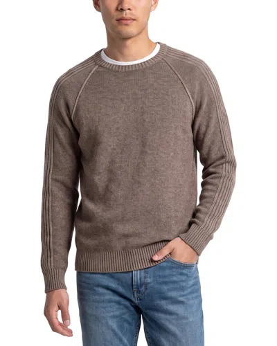 Raffi Reverse Wool & Cashmere-blend Crewneck Sweater In Brown