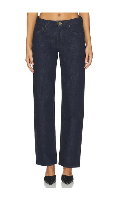 Rag & Bone Harlow Low Rise Full Length Slim Straight Jeans In Blue