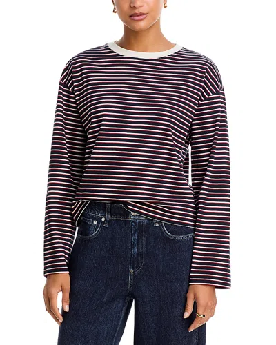 Rag & Bone Kelly Stripe Boxy Jersey Tee In Multi