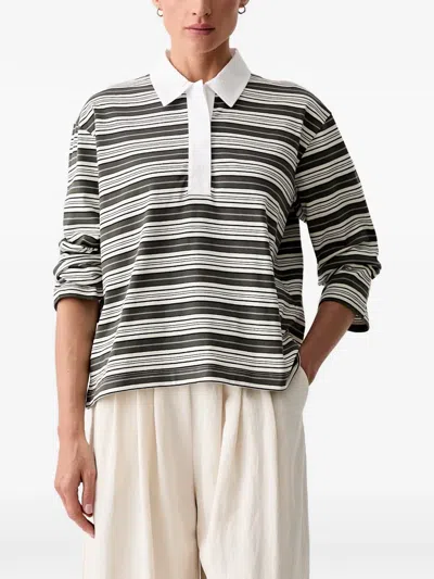Rag & Bone Kelly Striped Long-sleeve Cotton Polo Shirt In Multi