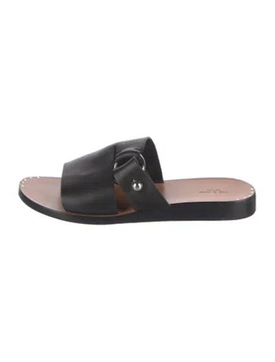 Pre-owned Rag & Bone Leather Slides In Black