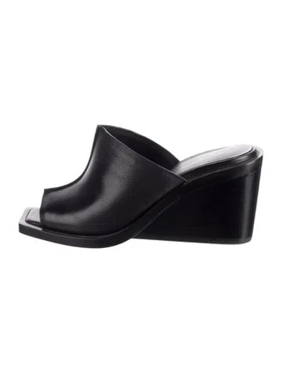 Pre-owned Rag & Bone Leather Slides In Black