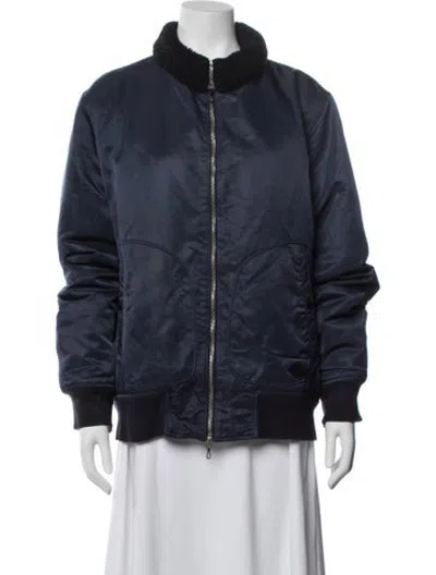 Pre-owned Rag & Bone Nylon Bomber Jacket In Blue