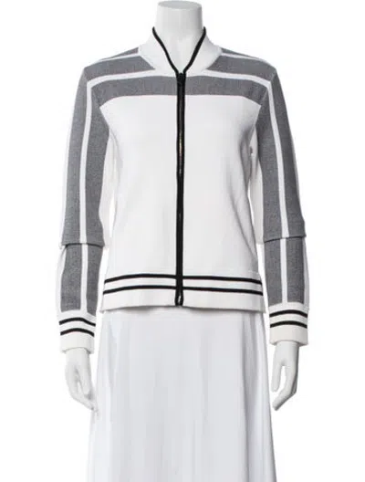 Pre-owned Rag & Bone Nylon Striped Bomber Jacket In Neutrals