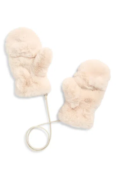 Rag & Bone Rae Faux Fur Mittens In Neutral