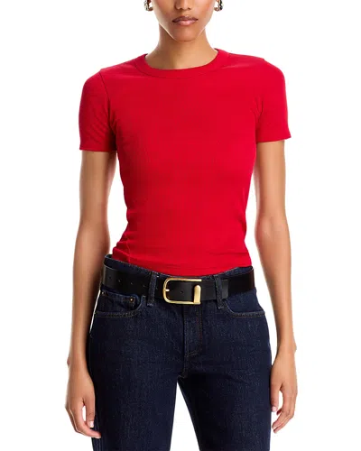 Rag & Bone The Essential Rib Crewneck Tee In Red