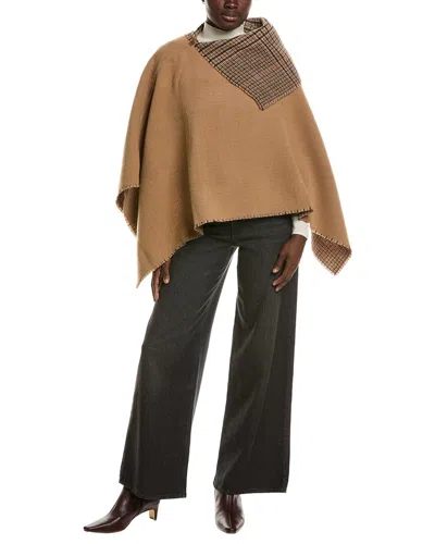 Rag & Bone Wendy Reversible Cowl Wool Poncho In Brown