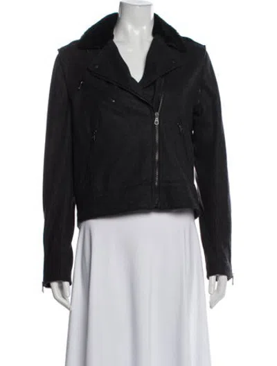 Pre-owned Rag & Bone Wool Biker Jacket In Black