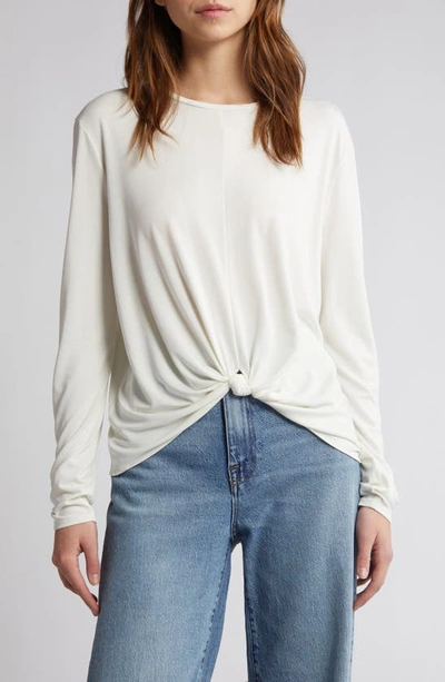 Rag & Bone Jenna Knotted Long Sleeve T-shirt In Ivory