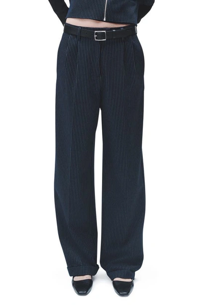 Rag & Bone Marianne Pinstripe Ponte Pants In Navy Stripe