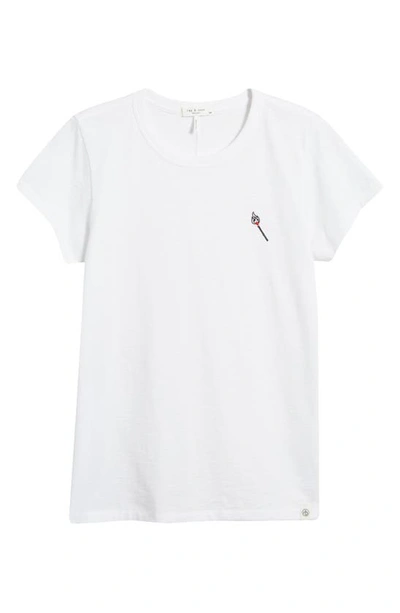 Rag & Bone Matchstick Embroidered Cotton T-shirt In White