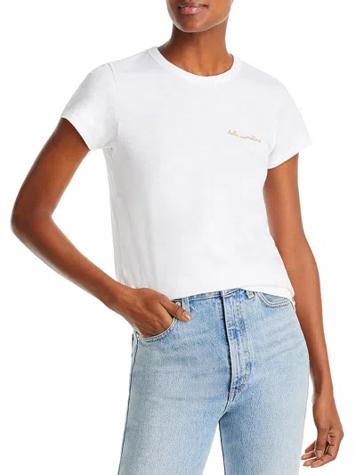 Rag & Bone Womens Short Sleeve Graphic Graphic T-shirt In White
