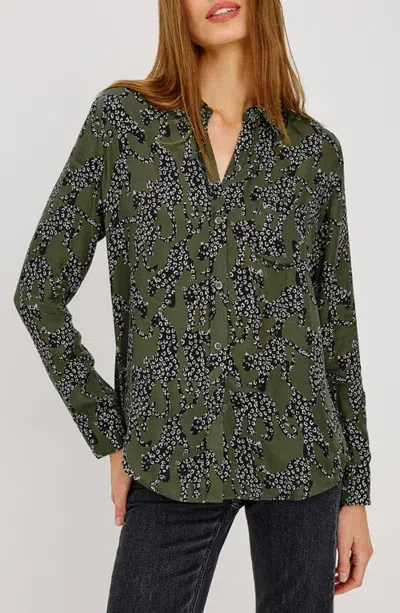 Rails Alyssa Printed Button Down Shirt In Green