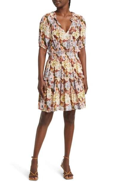 Rails Fiorella Floral Tie Neck Dress In Painted Floral