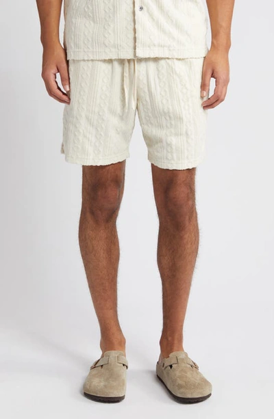 Rails Nova Textured Drawstring Shorts In Ecru