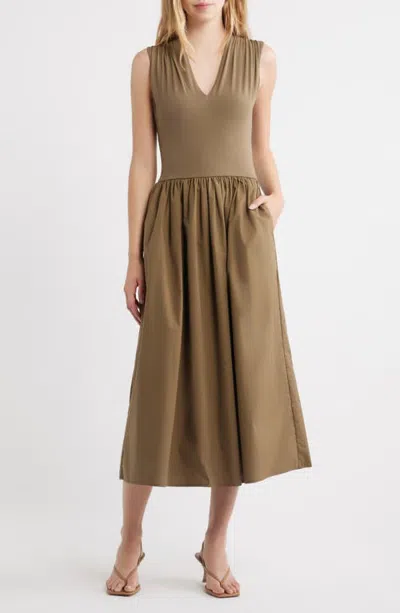 Rails Winnie Mixed Media Midi Dress In Transparent