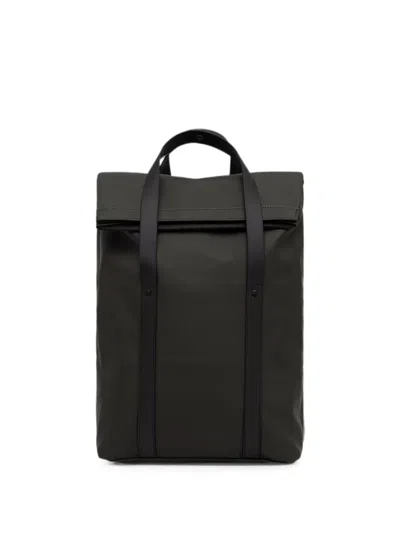 Rains 2 Way Foldover-top Backpack In Black