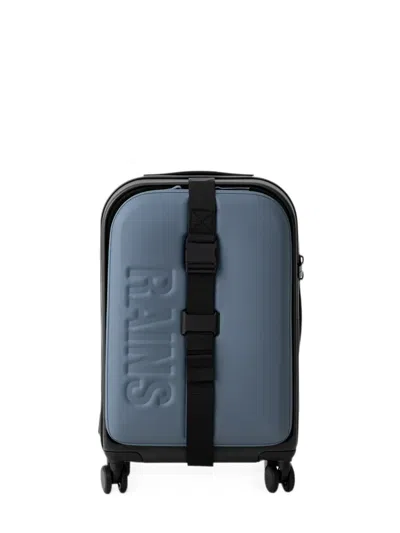 Rains Logo-embossed Buckle-strap Suitcase In Blue