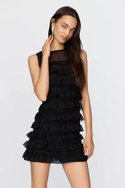 Raisonnel Frill Mini Dress In Black