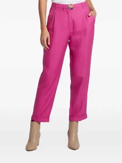 Pre-owned Ralph Lauren Belted Cropped Trousers In Pink