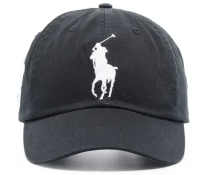 Ralph Lauren Big Pony Chino Cap In Black