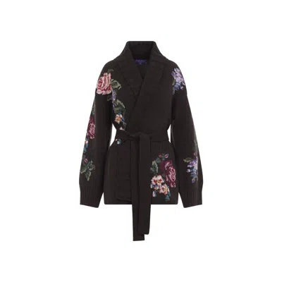 Ralph Lauren Collection Cashmere Cardigan Sweater For Women In Black