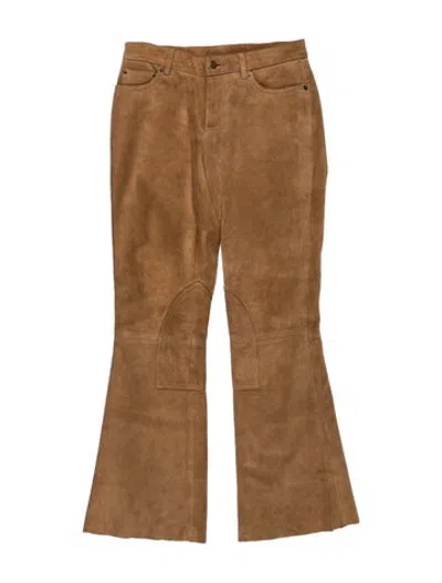 Pre-owned Ralph Lauren Leather Flared Pants In Neutrals
