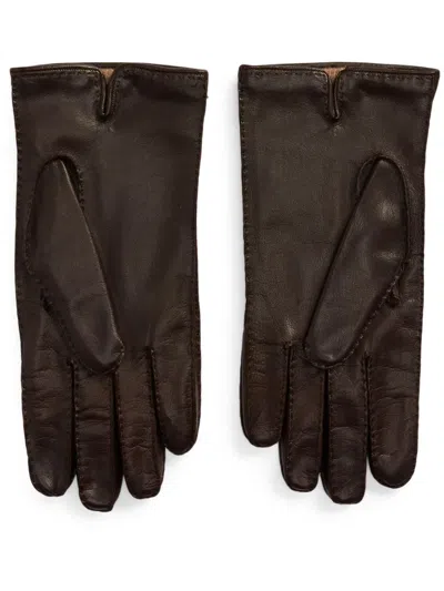 Ralph Lauren Leather Gloves In Brown