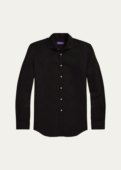 Ralph Lauren Men's Serengeti Classic Linen Sport Shirt In Black