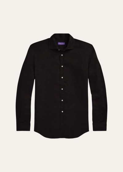 Polo Ralph Lauren Men's Serengeti Classic Linen Sport Shirt In Black
