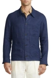 Ralph Lauren Purple Label Burnham Hand-tailored Linen-silk Jacket In Spring Navy