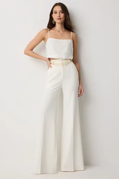 Ramy Brook Claudie High Rise Wide Leg Pant Ivory In White