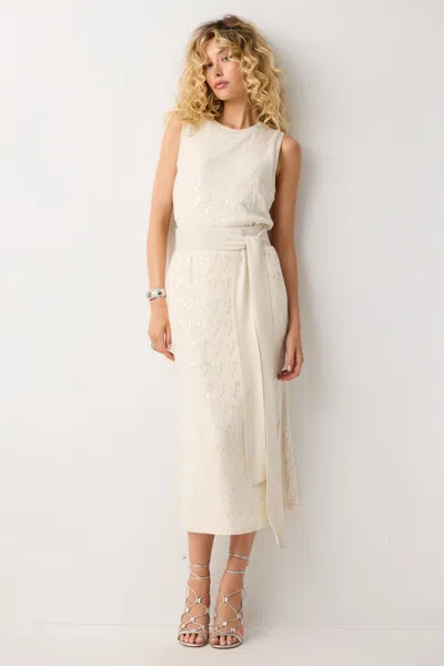 Ramy Brook Katarina Embellished Knit Midi Skirt In Animal Print