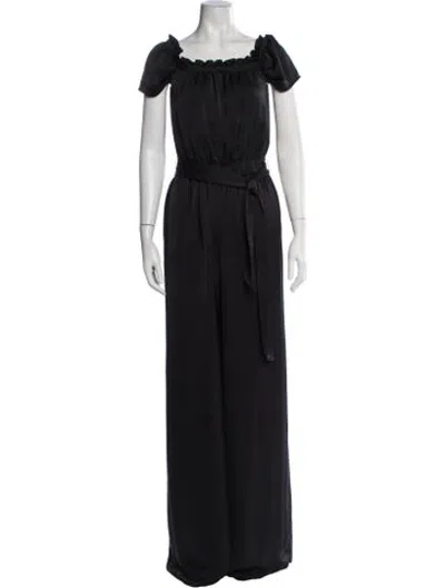 Pre-owned Ramy Brook Off-the-shoulder Jumpsuit In Black