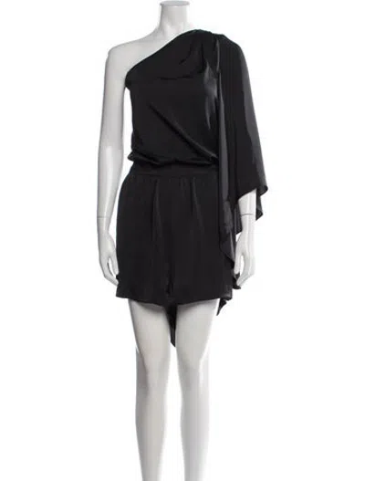 Pre-owned Ramy Brook One-shoulder Romper In Black
