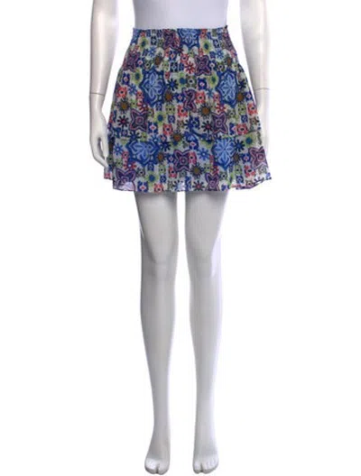Pre-owned Ramy Brook Patterned Mini Skirt In White
