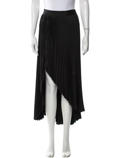Pre-owned Ramy Brook Pleated Accents Long Skirt In Black
