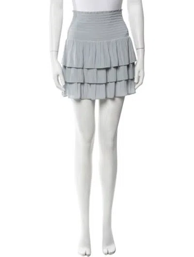 Pre-owned Ramy Brook Ruffle Embellishment Mini Skirt In Blue