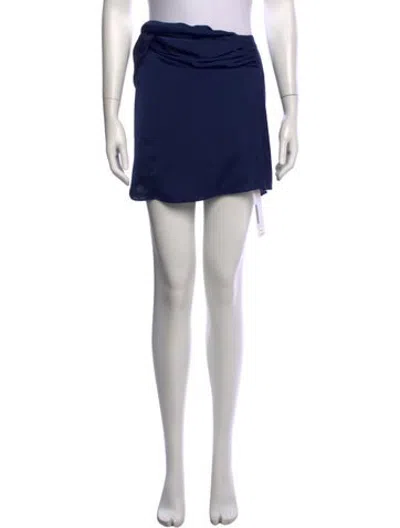 Pre-owned Ramy Brook Ruffle Embellishment Mini Skirt In Blue