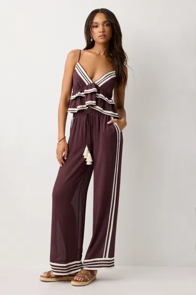 Ramy Brook Ulara Embellished Coverup Pant In Brown