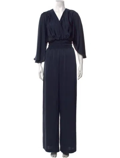 Pre-owned Ramy Brook V-neck Jumpsuit In Blue