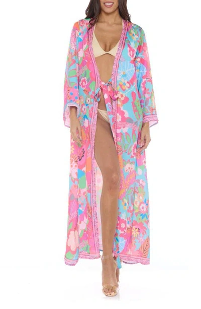 Ranee's Front Tie Cover-up Wrap In Pink