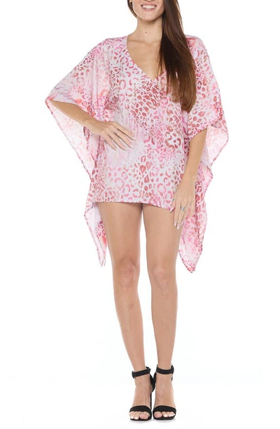 Ranee's Leopard Print Cover-up Top In Pink
