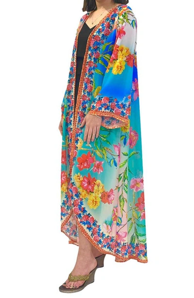 Ranee's Ranees Ombré Longline Duster In Blue Ombre