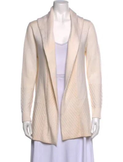 Pre-owned Rani Arabella Cashmere Open Front Sweater In Neutrals