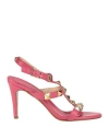 Ranyé Woman Sandals Fuchsia Size 8 Leather In Pink