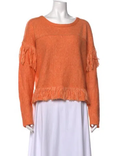 Pre-owned Raquel Allegra Nylon Crew Neck Sweater In Orange