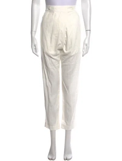 Pre-owned Raquel Allegra Straight Leg Pants In White